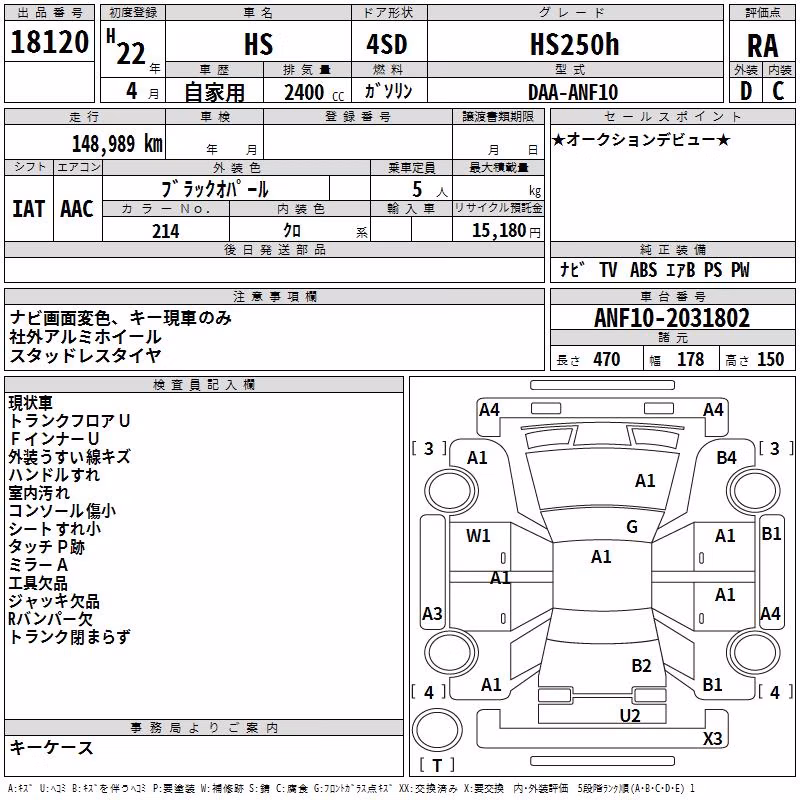 LEXUS HS250H