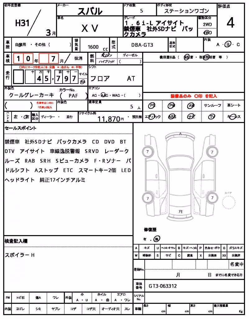 SUBARU XV