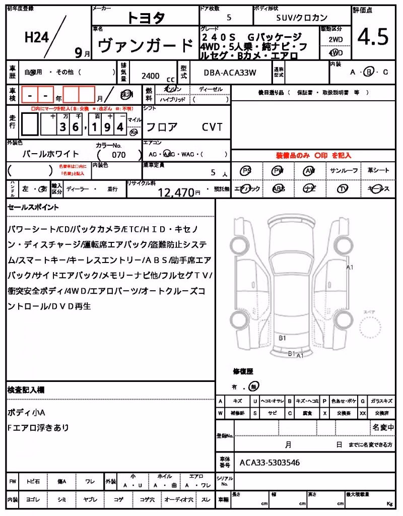 TOYOTA VANGUARD