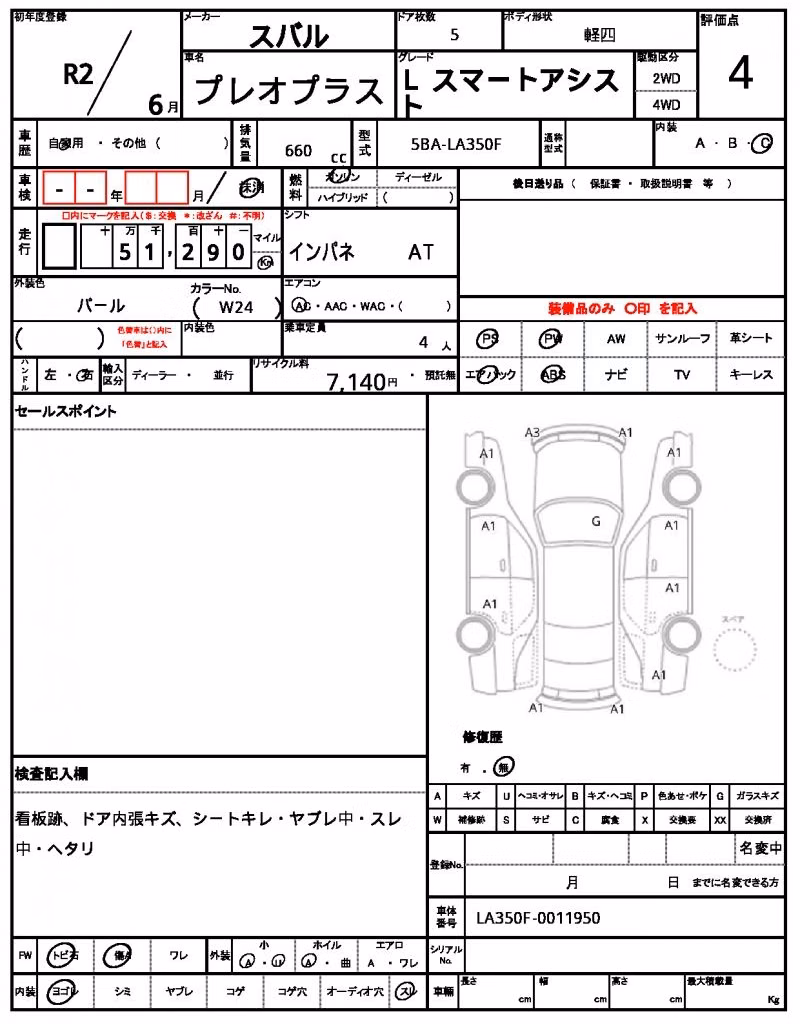 SUBARU PLEO PLUS