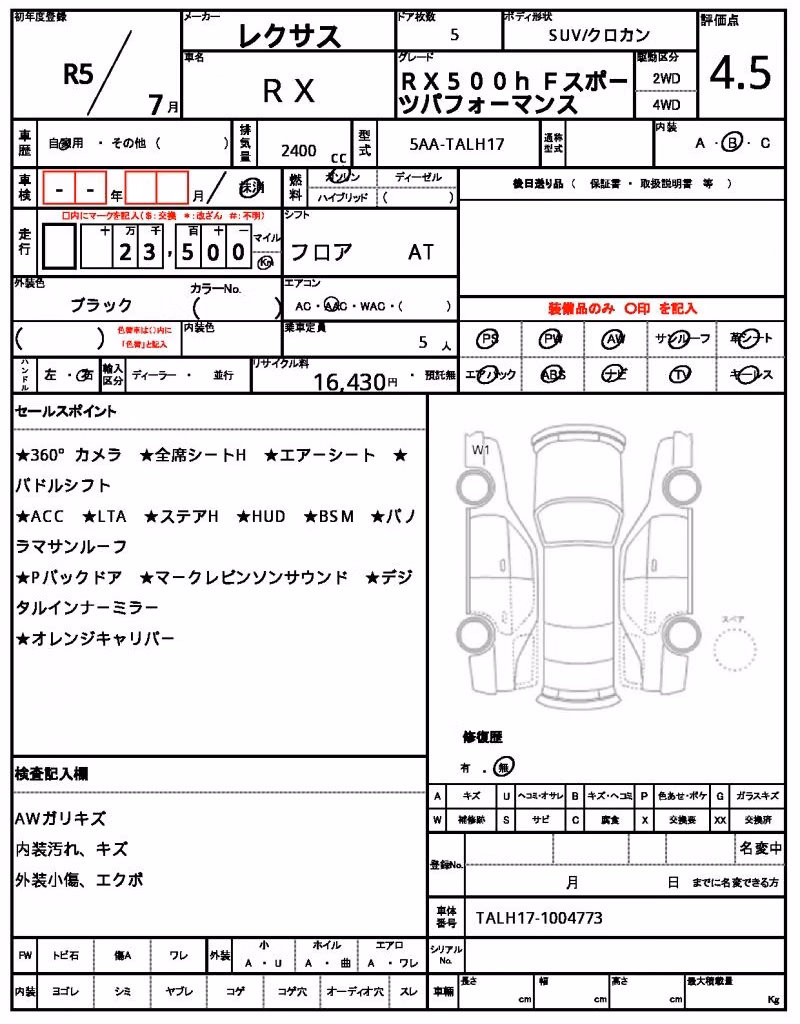 LEXUS RX500H