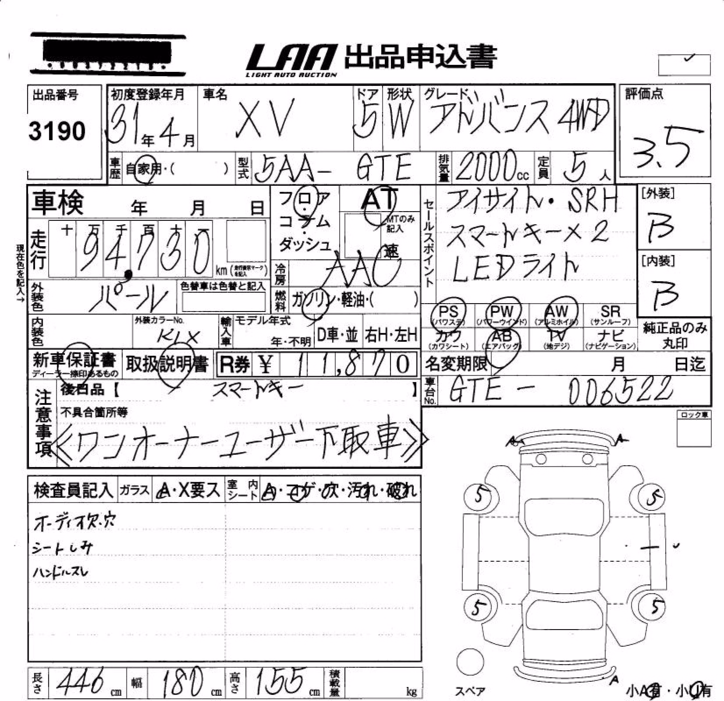 SUBARU XV