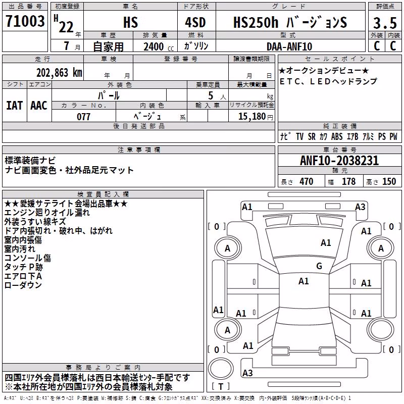 LEXUS HS250H