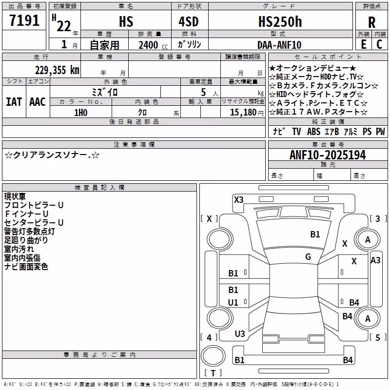 LEXUS HS250H