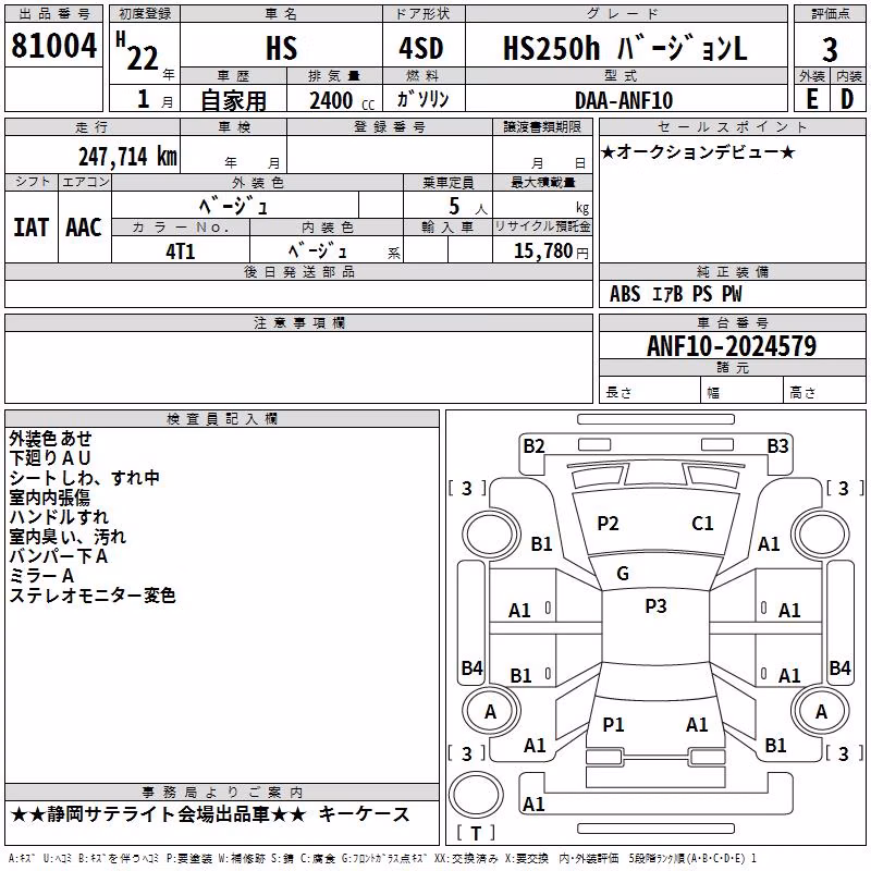LEXUS HS250H