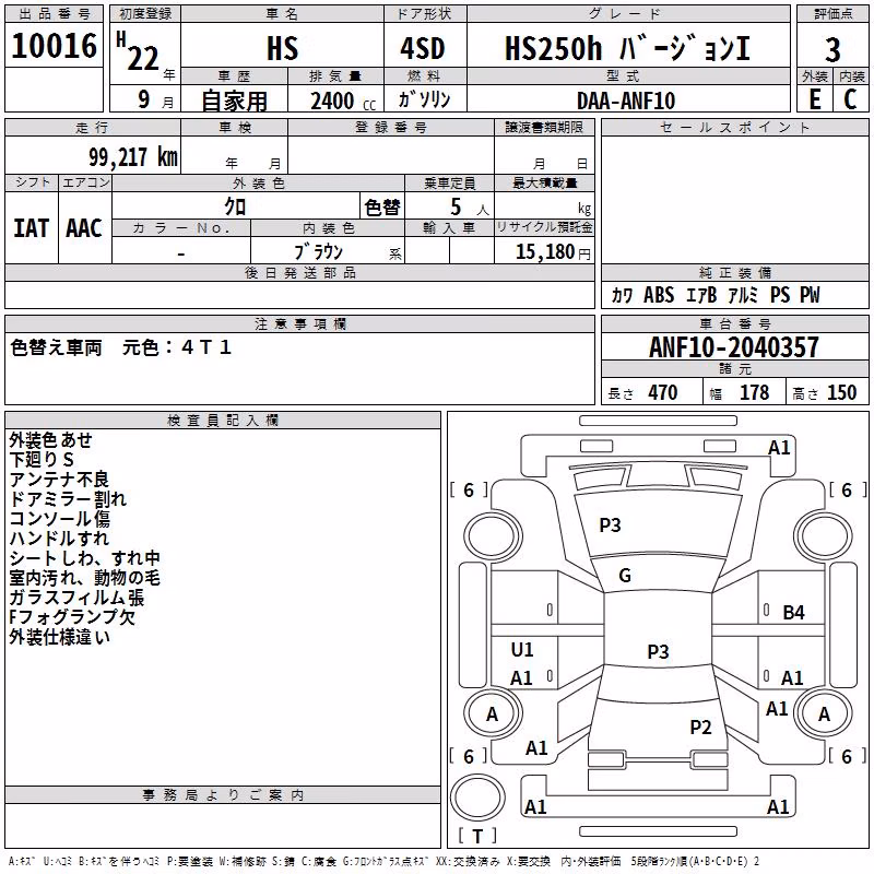 LEXUS HS250H