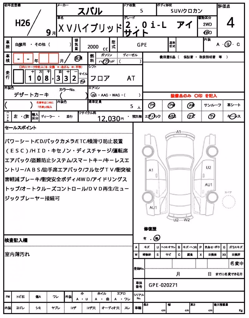 SUBARU XV