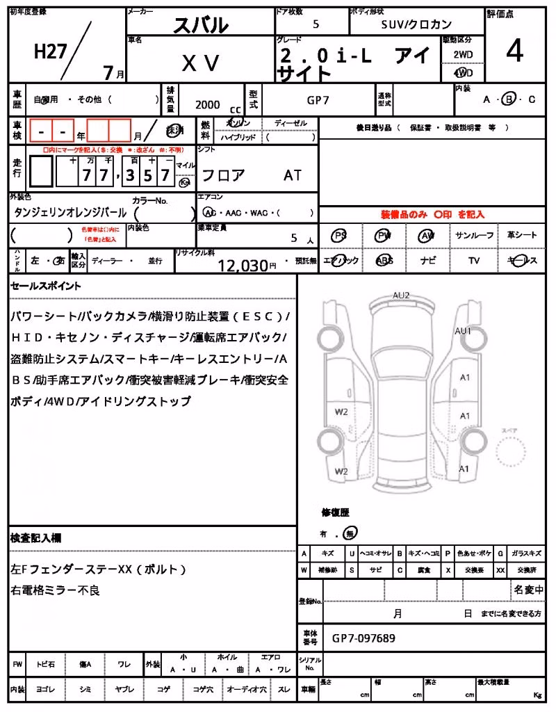 SUBARU XV