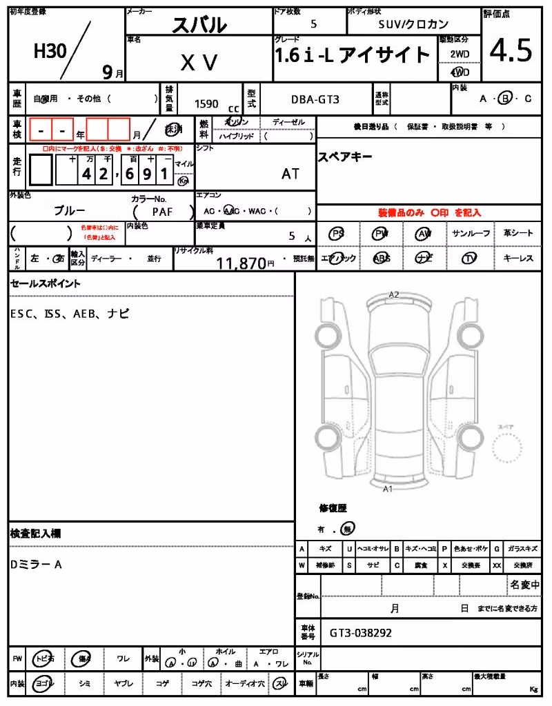 SUBARU XV