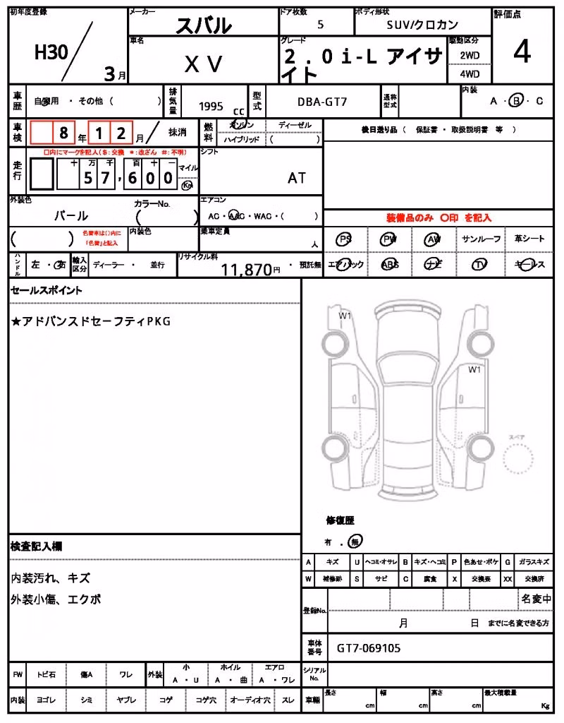 SUBARU XV