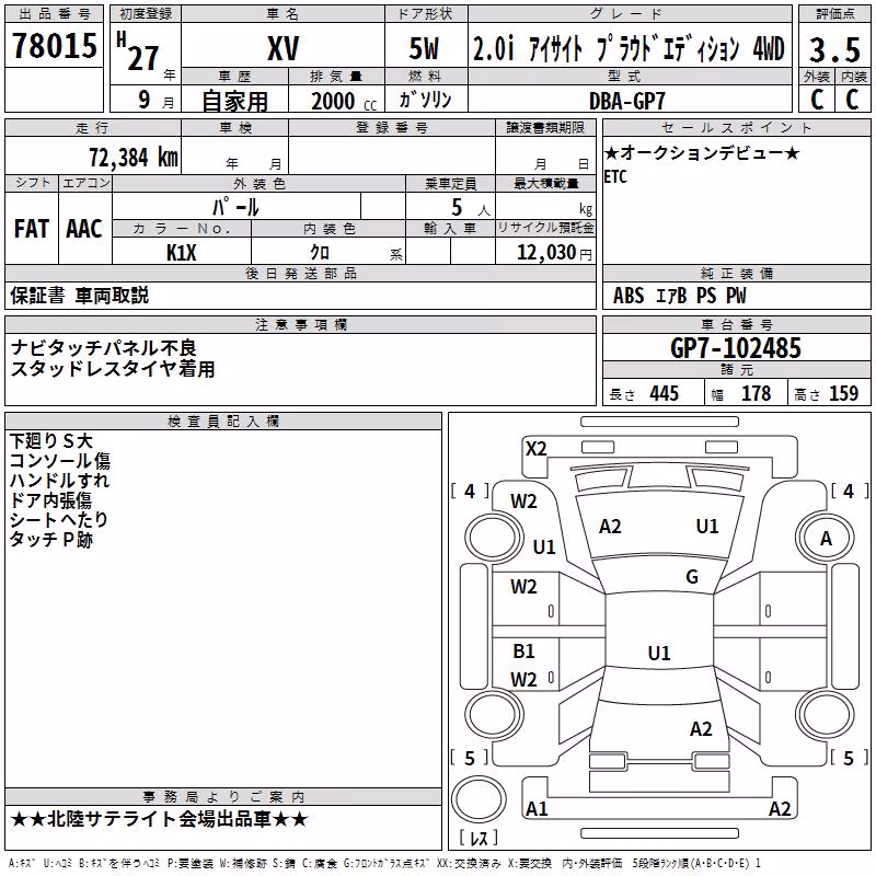 SUBARU XV
