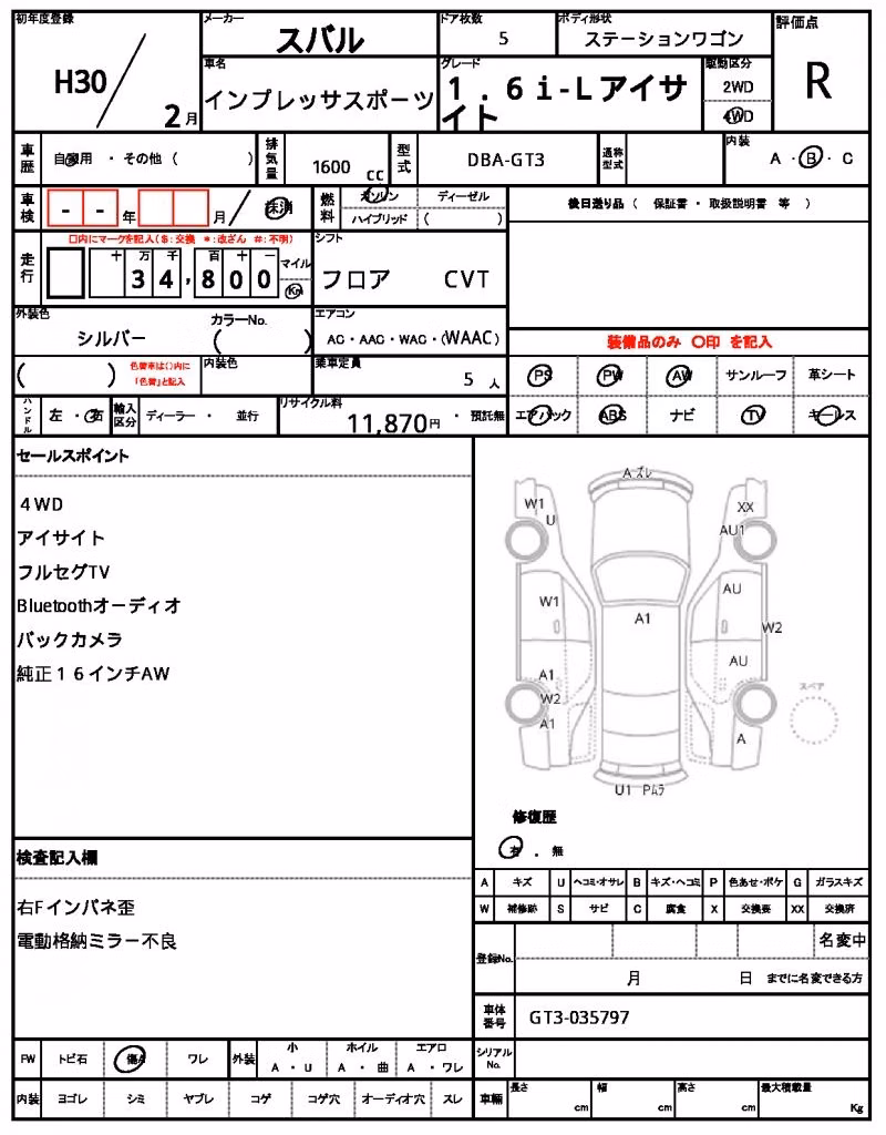 SUBARU XV