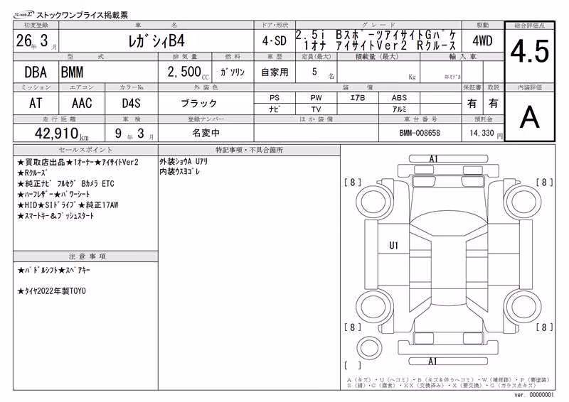 SUBARU LEGACY B4