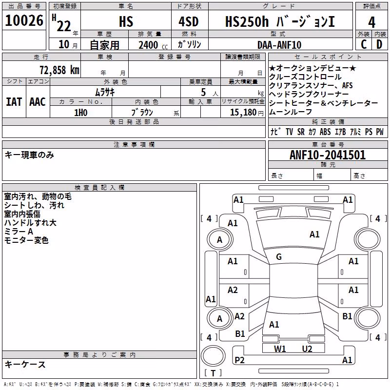 LEXUS HS250H