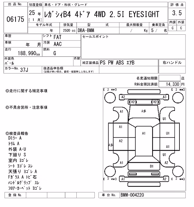 SUBARU LEGACY B4
