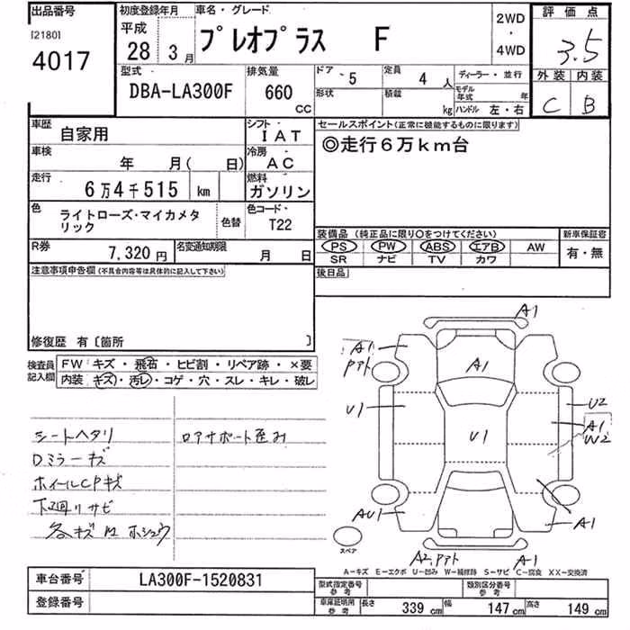 SUBARU PLEO PLUS