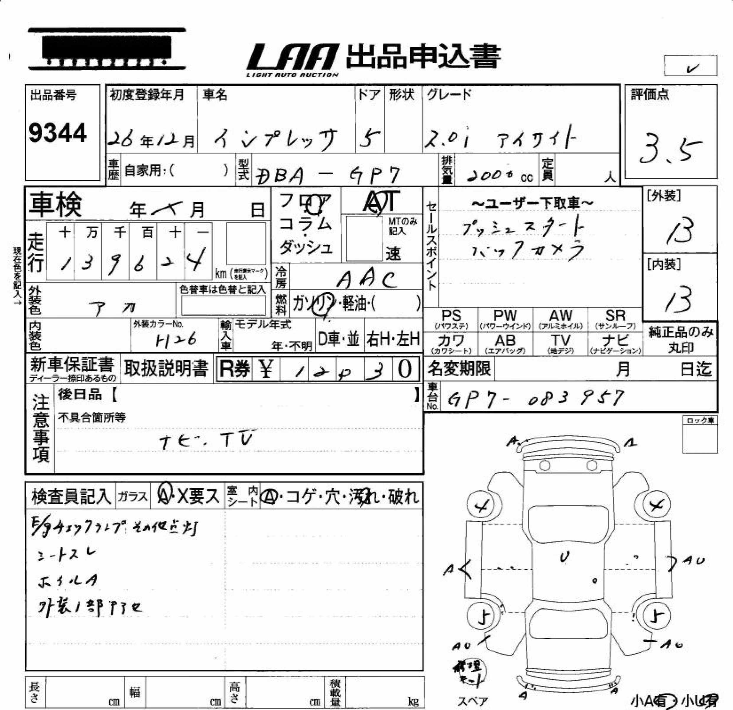 SUBARU XV