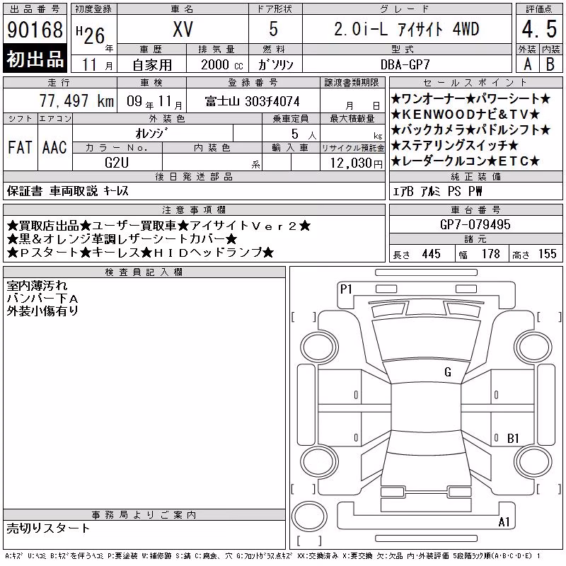 SUBARU XV