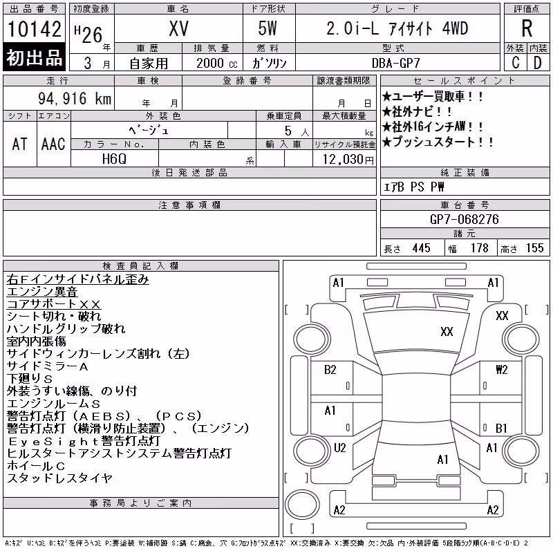 SUBARU XV