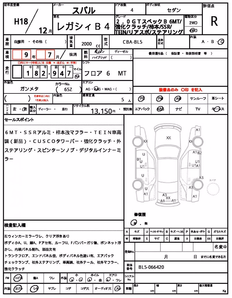 SUBARU LEGACY B4