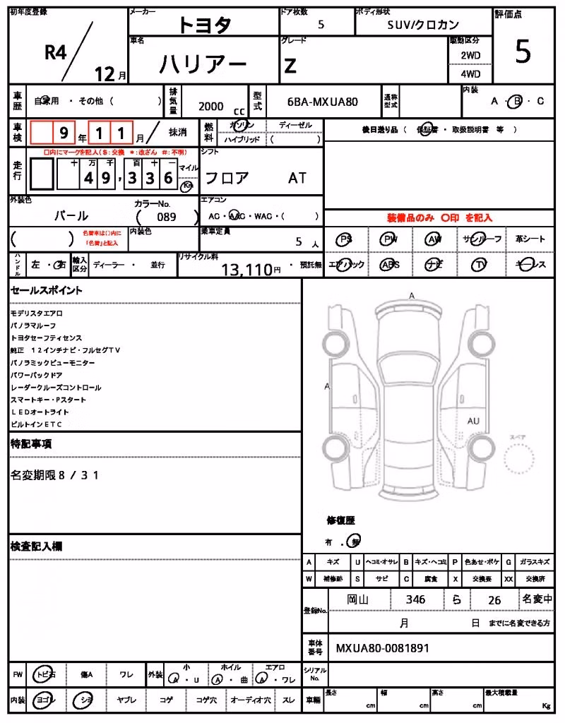 TOYOTA HARRIER
