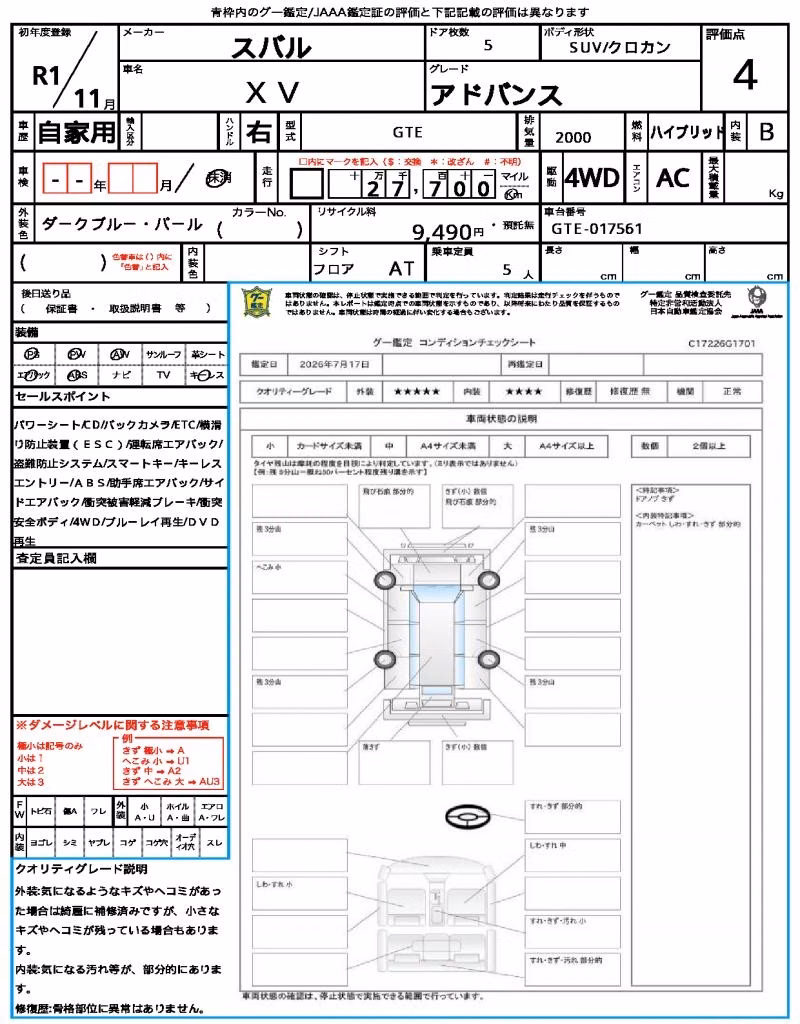 SUBARU XV
