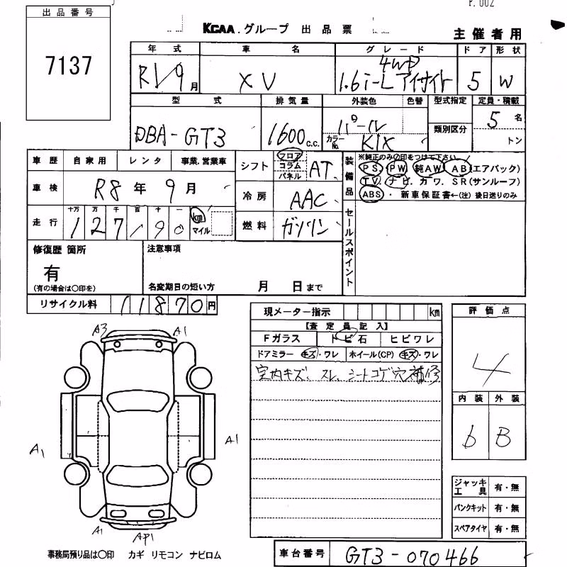 SUBARU XV