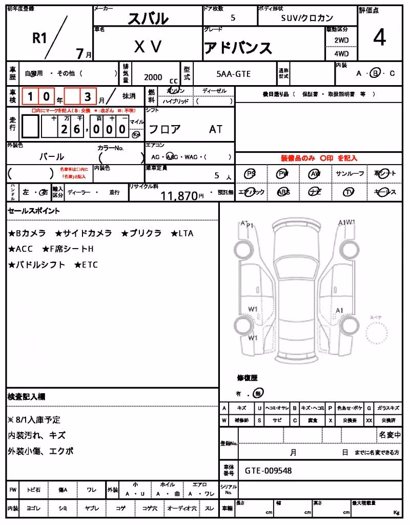 SUBARU XV