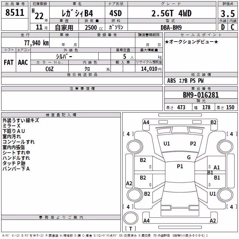 SUBARU LEGACY B4