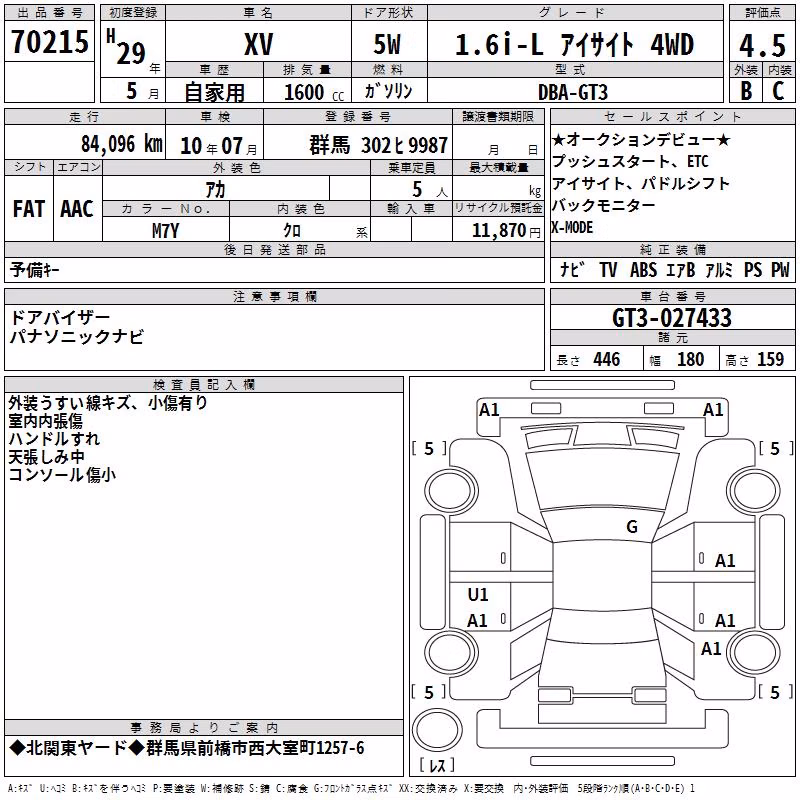 SUBARU XV