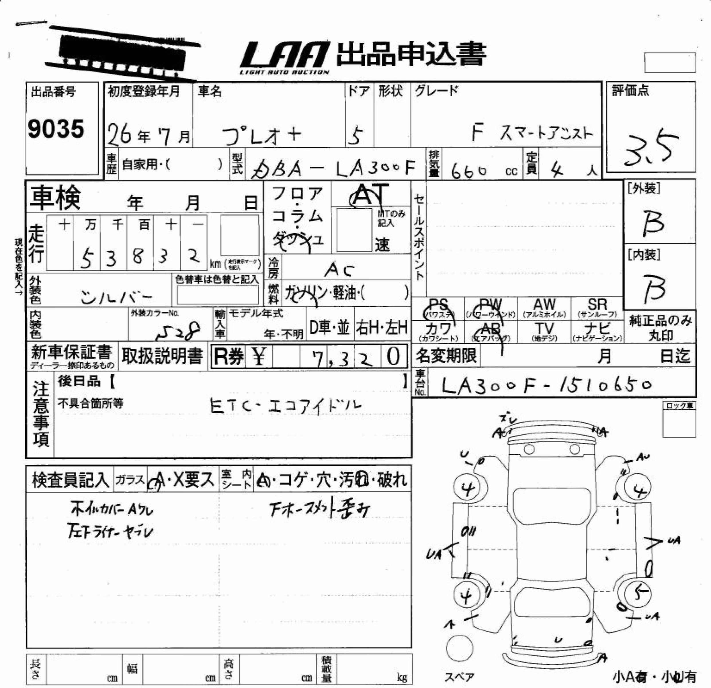 SUBARU PLEO PLUS