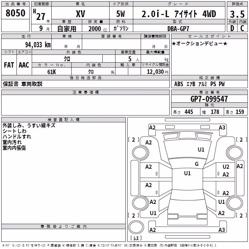 SUBARU XV