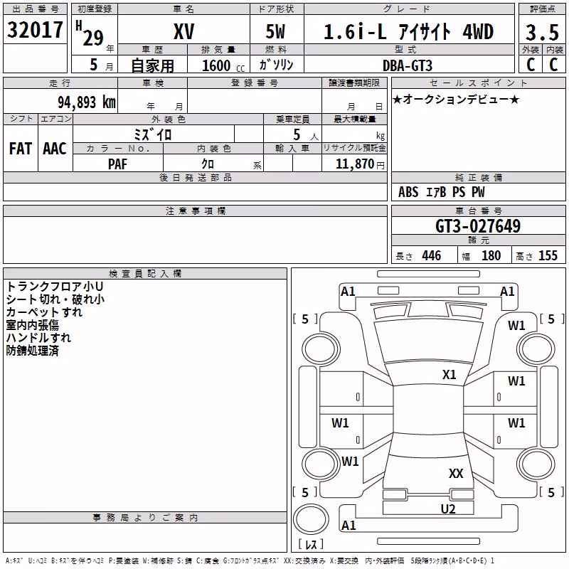 SUBARU XV