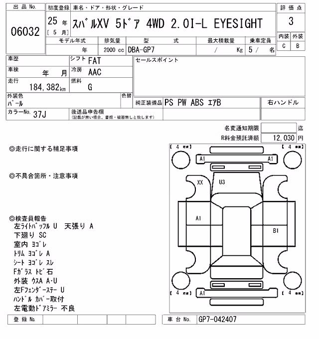 SUBARU XV