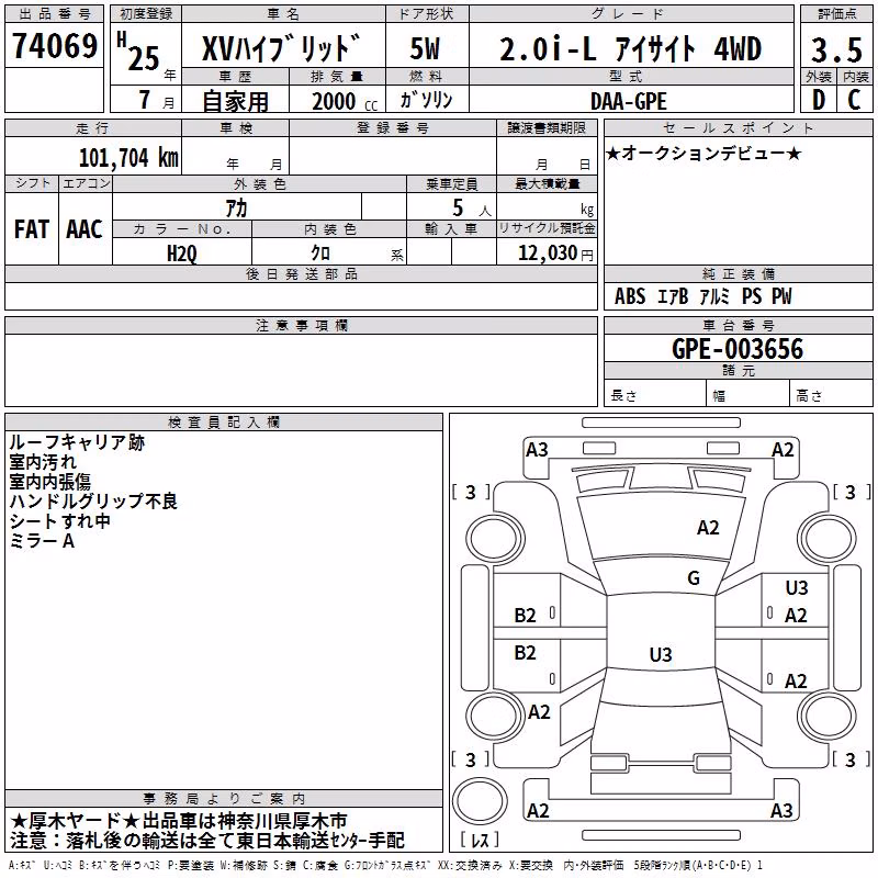 SUBARU XV