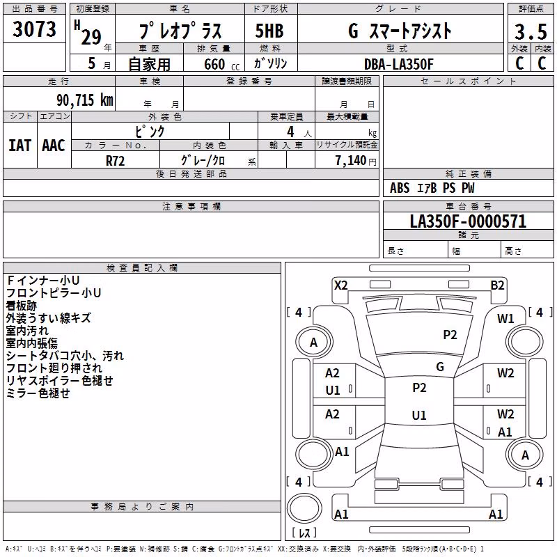 SUBARU PLEO PLUS