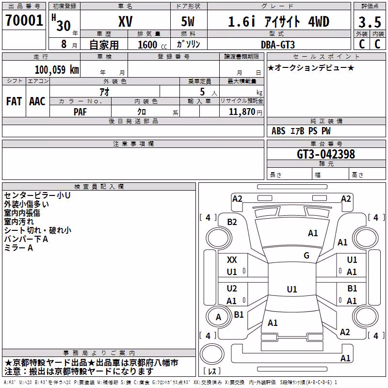 SUBARU XV