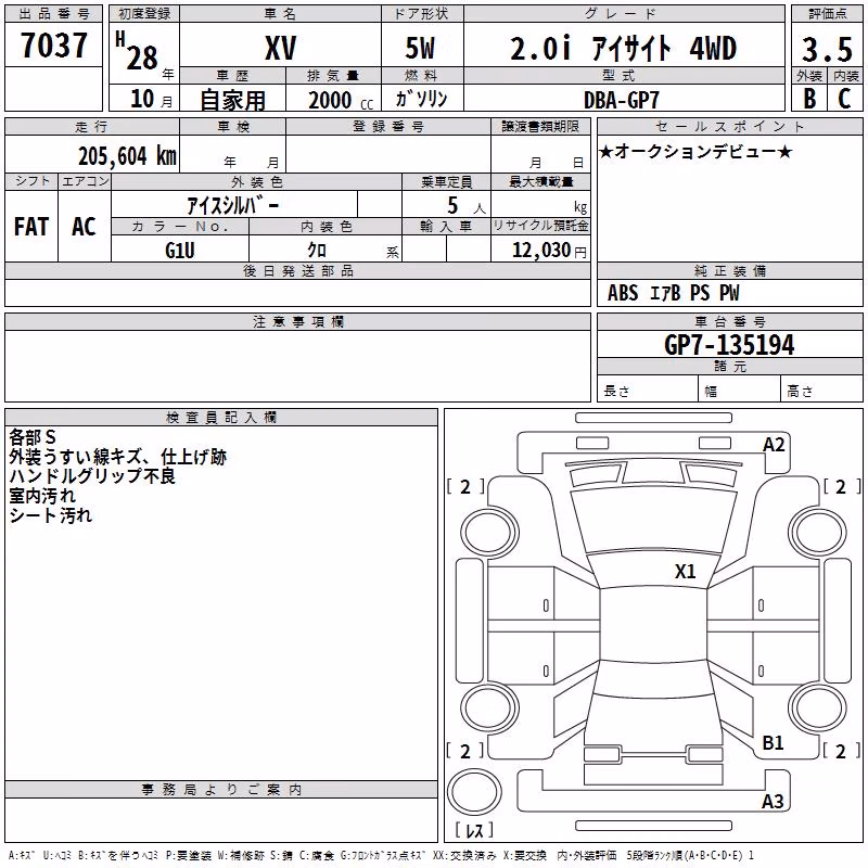 SUBARU XV