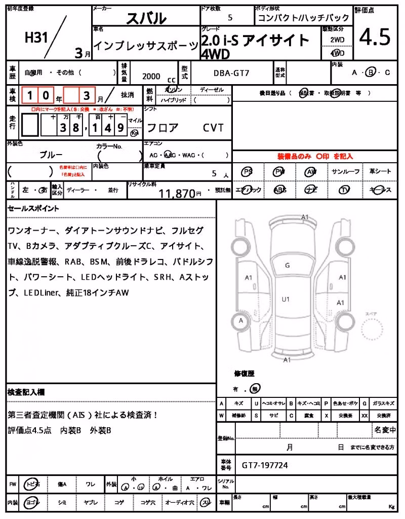 SUBARU XV