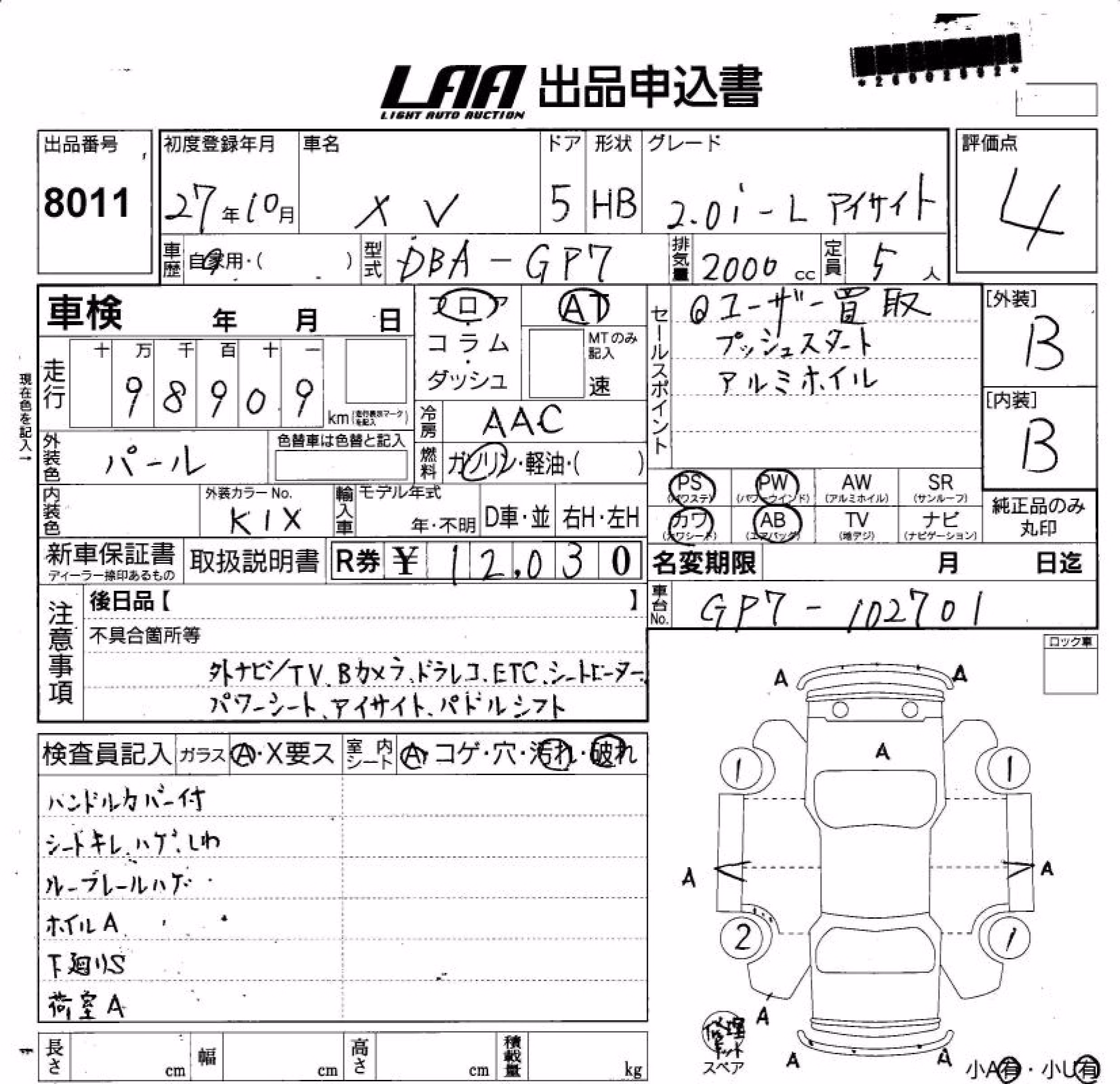 SUBARU XV