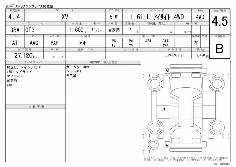 SUBARU XV