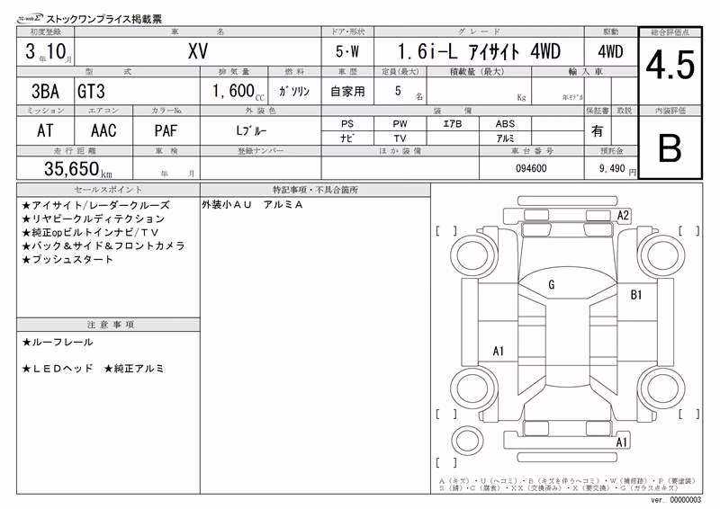 SUBARU XV