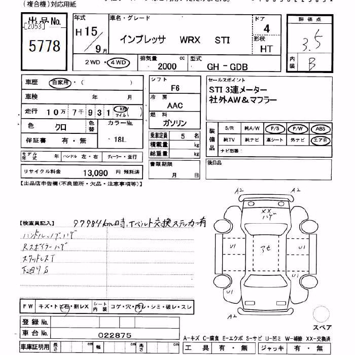 SUBARU IMPREZA WRX STI