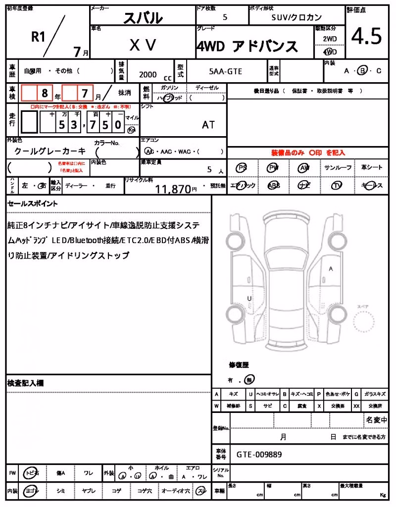 SUBARU XV