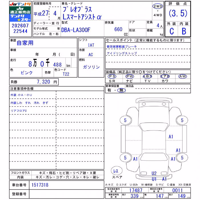 SUBARU PLEO PLUS