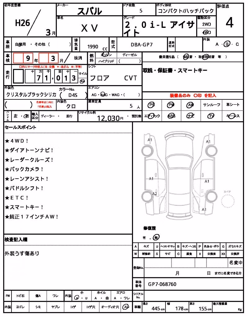SUBARU XV