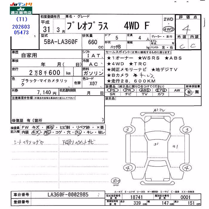 SUBARU PLEO PLUS
