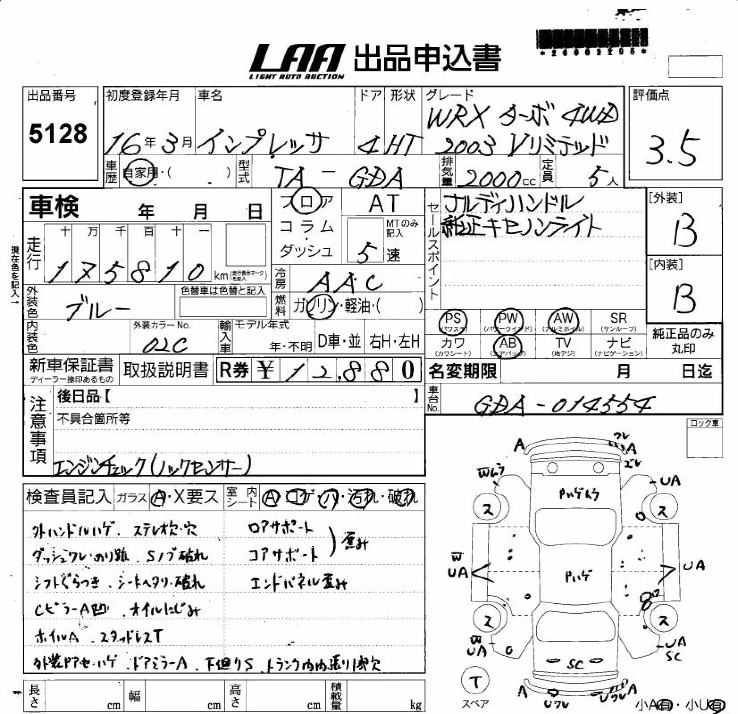 SUBARU IMPREZA WRX