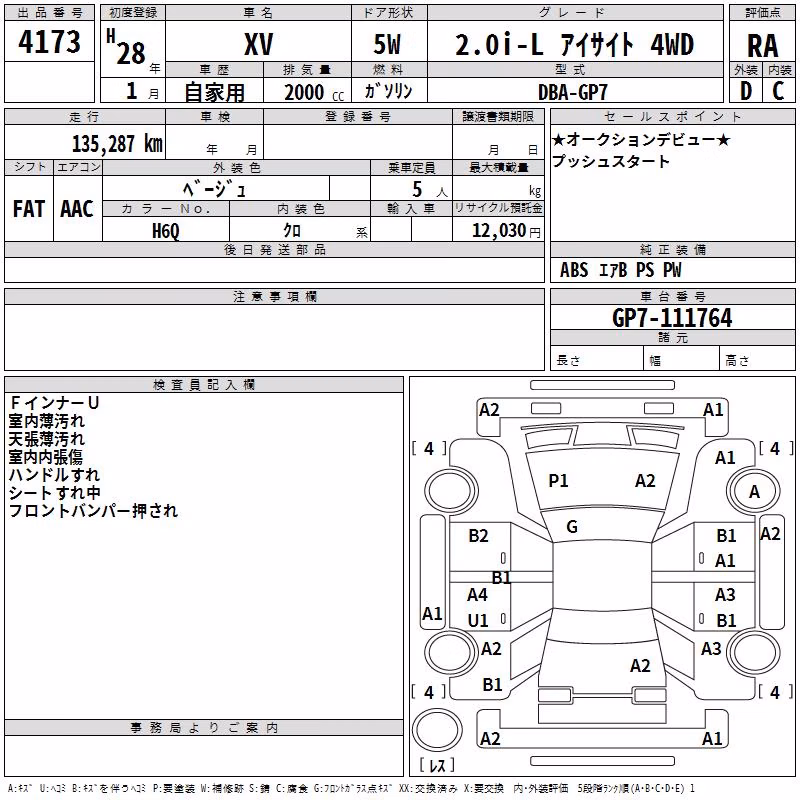 SUBARU XV