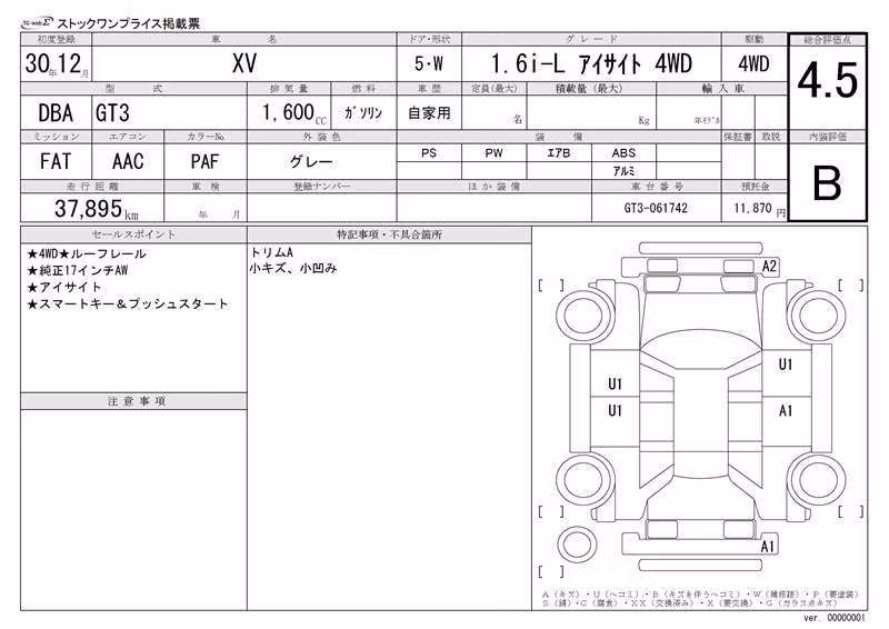 SUBARU XV